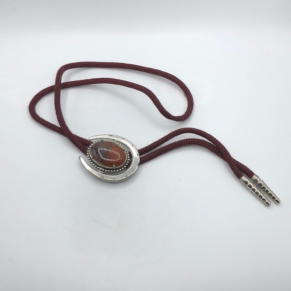 VTG Horseshoe & Agate Vintage Bolo - Picture 1 of 11